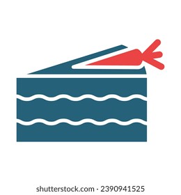 Carrot Cake Vector Glyph Two Color Icon For Personal And Commercial Use.
