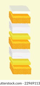 Karottenkuchen, Vektorgrafik. Bild für ein Konditorei-Menü. Süßspeise, Kuchen, Kekse