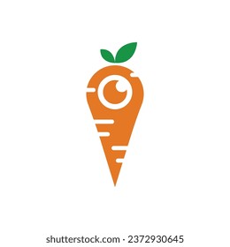 carrot camera logo design illustration.