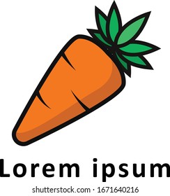 Carrot And Cannabis Logo Vector Design