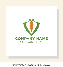 carrot care logo design vector, food logo inspiration