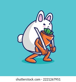 zanahoria con el logo de un icono de conejo