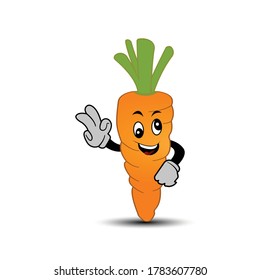 carrot cartoon character. Design template vector