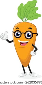 Carrot Cartoon Character, Suitable for children's books, sticker, and mascot isolated on white backgrounds