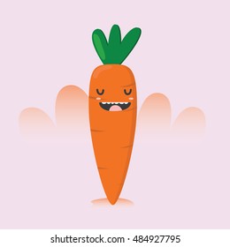 carrot cartoon design. vector illustration