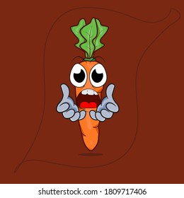 carrot cartoon illustration can be use for mascot advertising carrot eating campaign by juice seller nutritionist teacher and carrot distributor