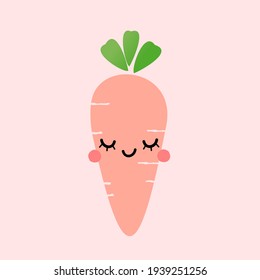 Carrot cartoon isolated on white background vector illustration.