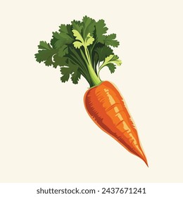 Carrot cartoon isolated. Vector illustration.