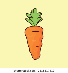 Carrot Cartoon Style Illustration Design