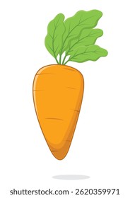 Carrot Cartoon, Suitable for children's books, sticker, and mascot isolated on white backgrounds