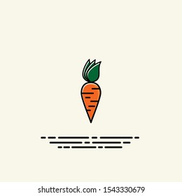 Carrot cartoon template icon vector design
