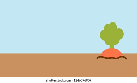 Carrot cartoon vector. free space for text. wallpaper. copy space.