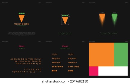 Carrot castle, Landscape Brand Manual Template, Simple style and modern layout Brand Style, Brand Identity, Brand Guideline, Guide Book