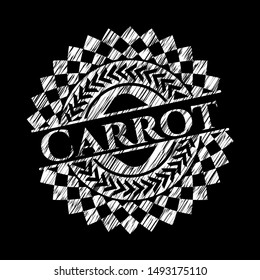 Carrot with chalkboard texture. Vector Illustration. Detailed.