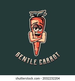 carrot charachter hand draw illustration vintage perfect for wall decoration, design tees