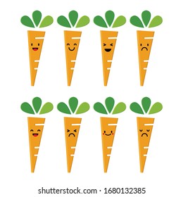 carrot character cartoon illustration, happy carrot for childreen vector design