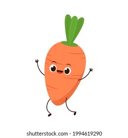 Carrot character design. Carrot on white background.