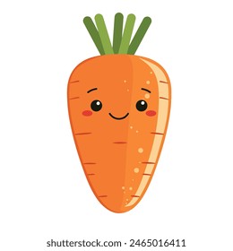 Ilustración de personaje de zanahoria - ilustración de Vector de zanahoria linda