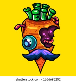 Carrot character t shirt vector design