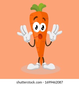 Carrot Character that is suitable for use in media learning school children. Or good applied to media related to fruits.