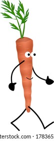 Carrot. Carrot character, vector illustration