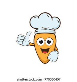 carrot cheff thumb up cartoon illustration