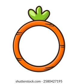 Carrot circle frame or avatar border on a white background.