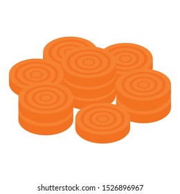 Carrot circle slices icon. Isometric of carrot circle slices vector icon for web design isolated on white background