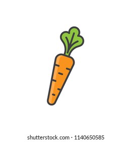 Carrot colored line icon.