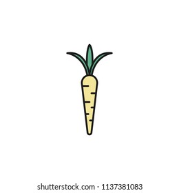 carrot colored outline icon. Element of food icon for mobile concept and web apps. Thin line carrot icon can be used for web and mobile on white background