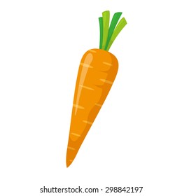 Carrot. Colorful design element isolated on white.