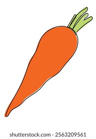 Carrot in continuous line drawing and can be edited later