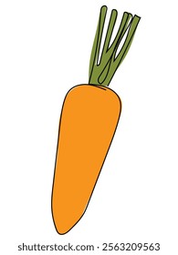 Carrot in continuous line drawing and can be edited later