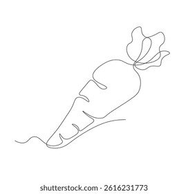 carrot continuous line drawing. carrot one line illustration