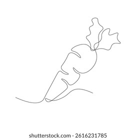 carrot continuous line drawing. carrot one line illustration