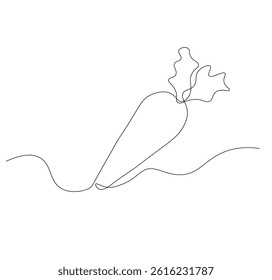 carrot continuous line drawing. carrot one line illustration