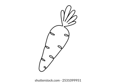Carrot continuous one line art drawing of isolated outline vector illustration design