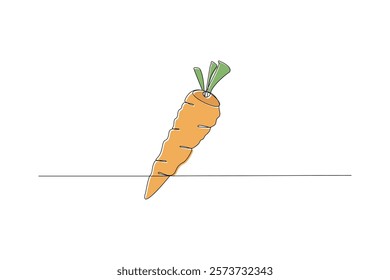 Carrot Continuous one line design Vector Illustration