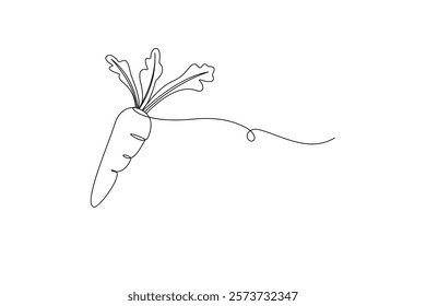 Carrot Continuous one line design Vector Illustration