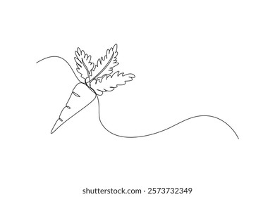 Carrot Continuous one line design Vector Illustration