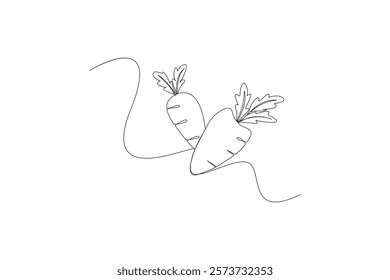 Carrot Continuous one line design Vector Illustration
