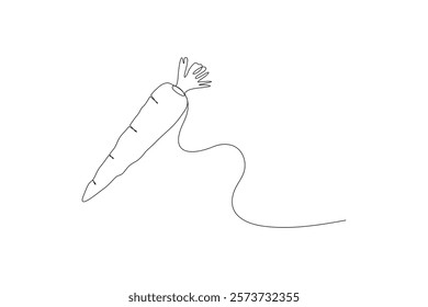 Carrot Continuous one line design Vector Illustration