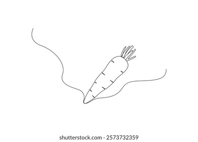 Carrot Continuous one line design Vector Illustration