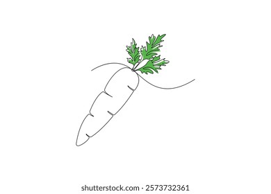 Carrot Continuous one line design Vector Illustration