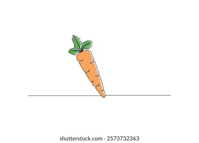 Carrot Continuous one line design Vector Illustration