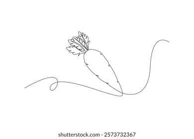 Carrot Continuous one line design Vector Illustration
