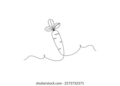 Carrot Continuous one line design Vector Illustration