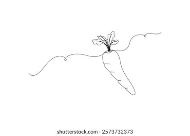 Carrot Continuous one line design Vector Illustration