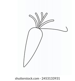 Diseño de arte continuo de una sola línea de Carrot.