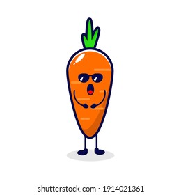 Carrot Cool Cute Character Illustration